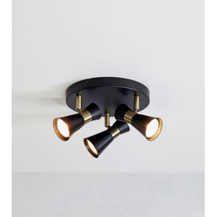 Markslöjd 108626 - Spotlight FOLIE 3xGU10/7W/230V svart/mässing