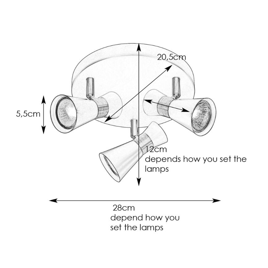 Markslöjd 108626 - Spotlight FOLIE 3xGU10/7W/230V svart/mässing