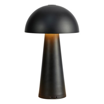Markslöjd 108655 - Dimmbar uppladdningsbar LED-bordslampa FUNGI LED/1,5W/5V 2000 mAh IP44 svart