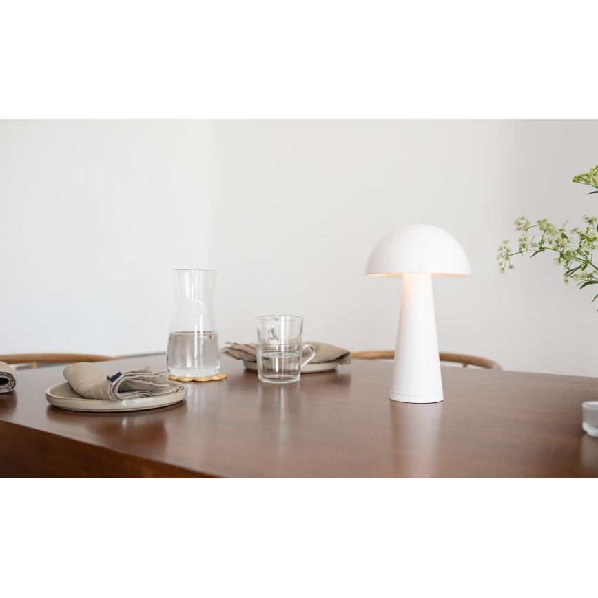 Markslöjd 108656 - LED Ljusreglerad rechargeable lampa FUNGI LED/1,5W/5V IP44 vit