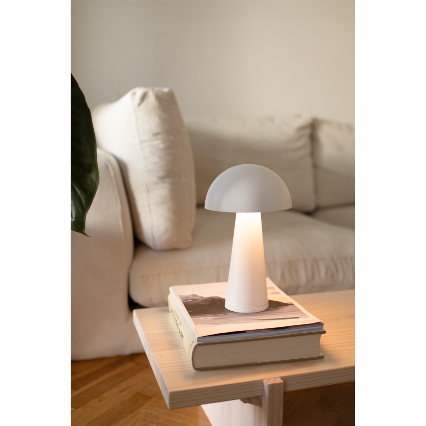 Markslöjd 108656 - LED Ljusreglerad rechargeable lampa FUNGI LED/1,5W/5V IP44 vit