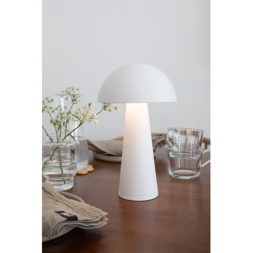 Markslöjd 108656 - LED Ljusreglerad rechargeable lampa FUNGI LED/1,5W/5V IP44 vit