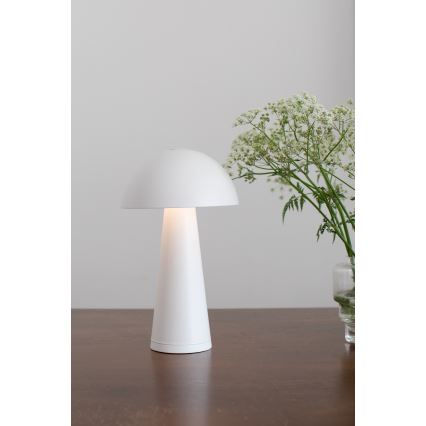 Markslöjd 108656 - LED Ljusreglerad rechargeable lampa FUNGI LED/1,5W/5V IP44 vit