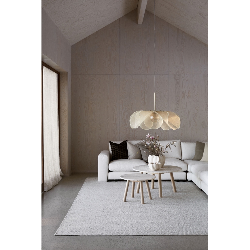 Markslöjd 108661 - Ljuskrona med textilsladd STYRKA 1xE27/40W/230V diameter 75 cm beige