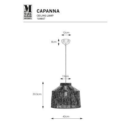 Markslöjd 108667 - Ljuskrona med textilsladd CAPANNA 1xE27/40W/230V mässing
