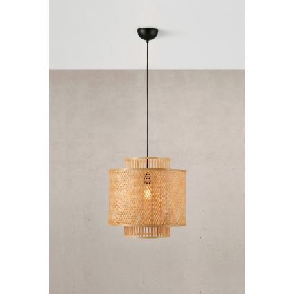 Markslöjd 108675 - Ljuskrona med textilsladd STRATI 1xE27/40W/230V beige/Bambu