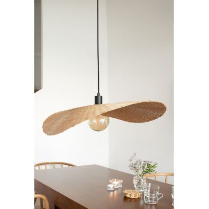 Markslöjd 108677 - Ljuskrona med textilsladd RAYO 1xE27/40W/230V beige/Bambu