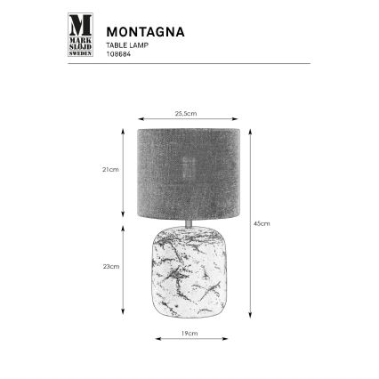 Markslöjd 108684 - Bordslampa MONTAGNA 1xE14/40W/230V 45 cm beige/svart