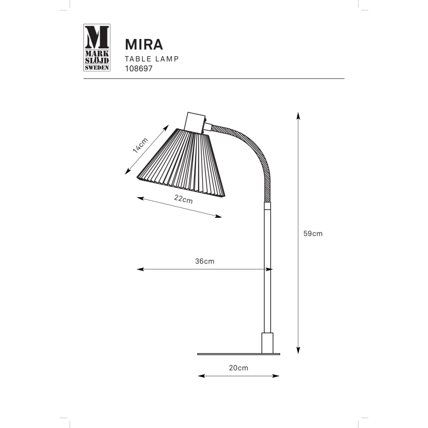 Markslöjd 108697 - Bordslampa MIRA 1xE14/40W/230V svart/vit