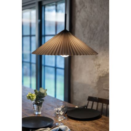 Markslöjd 108709 - Ljuskrona med textilsladd PLISADO 1xE27/40W/230V diameter 50 cm grå