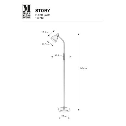 Markslöjd 108713 - Golvlampa STORY 1xE14/40W/230V svart
