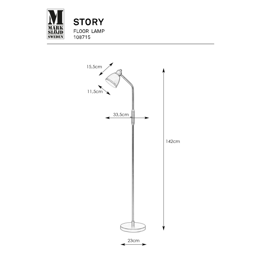 Markslöjd 108715 - Golvlampa STORY 1xE14/40W/230V mässing