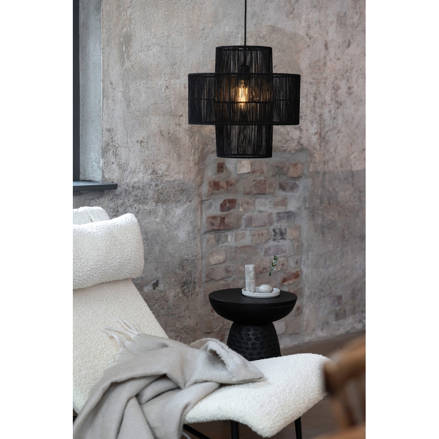 Markslöjd 108766 - Ljuskrona med textilsladd SOGA 1xE27/40W/230V svart