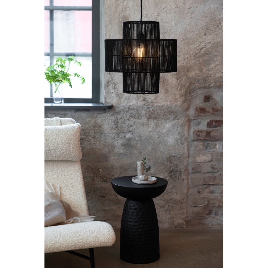 Markslöjd 108766 - Ljuskrona med textilsladd SOGA 1xE27/40W/230V svart