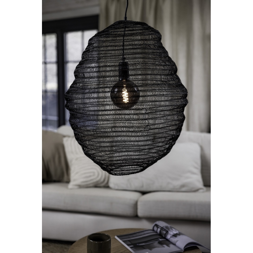 Markslöjd 108772 - Ljuskrona med textilsladd TAZZA 1xE27/40W/230V svart