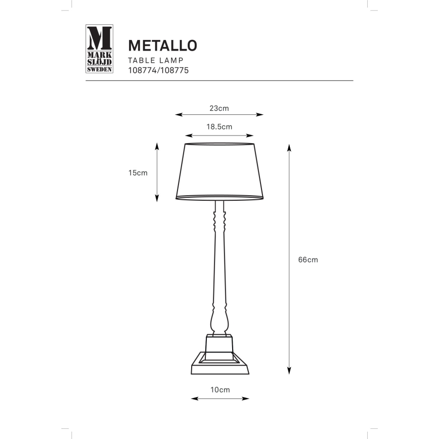 Markslöjd 108775 - Bordslampa METALLO 1xE27/40W/230V matt krom