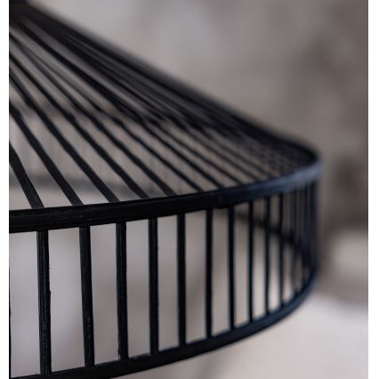 Markslöjd 108782 - Ljuskrona med textilsladd TAPA 1xE27/40W/230V svart/Bambu