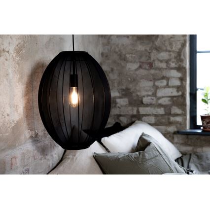 Markslöjd 108795 - Ljuskrona med textilsladd FLORENCE 1xE27/40W/230V svart