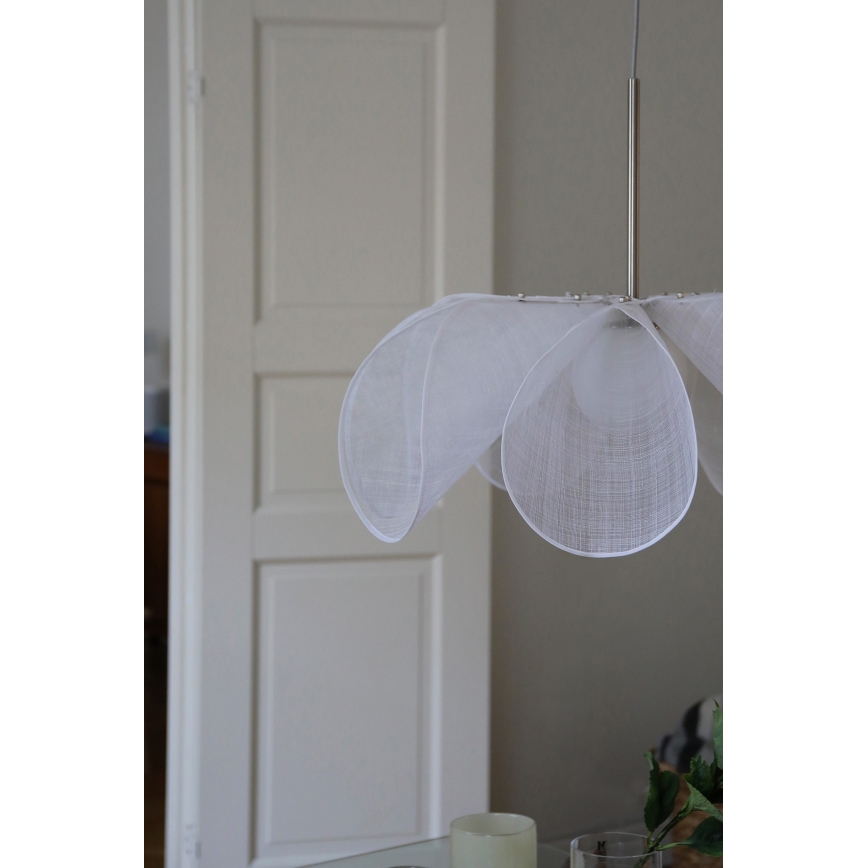 Markslöjd 108818 - Ljuskrona med textilsladd STYRKA 1xE27/40W/230V diameter 75 cm vit