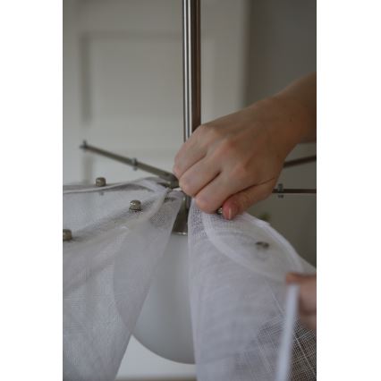 Markslöjd 108818 - Ljuskrona med textilsladd STYRKA 1xE27/40W/230V diameter 75 cm vit