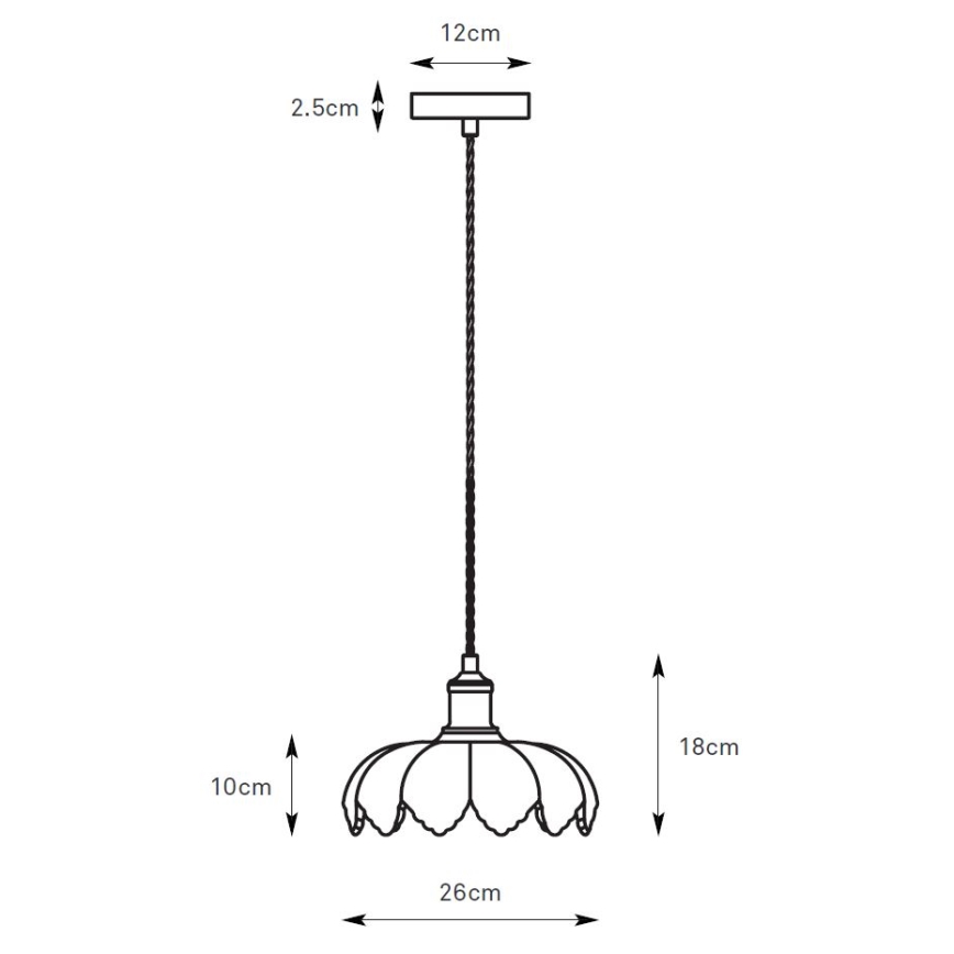 Markslöjd 108857 - Ljuskrona med textilsladd KURAGE 1xE27/40W/230V mässing/vit