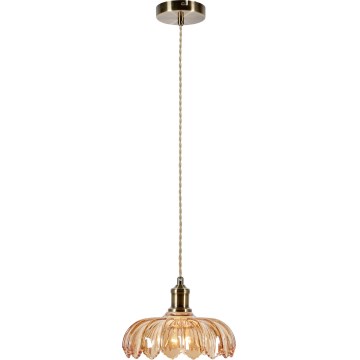 Markslöjd 108858 - Ljuskrona med textilsladd KURAGE 1xE27/40W/230V mässing/rökig beige