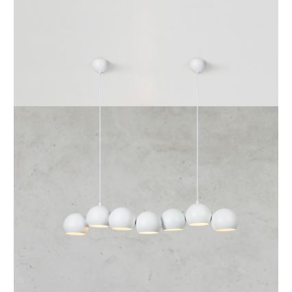 Markslöjd 108859 - Ljuskrona med textilsladd CUPOLO 7xE14/40W/230V vit