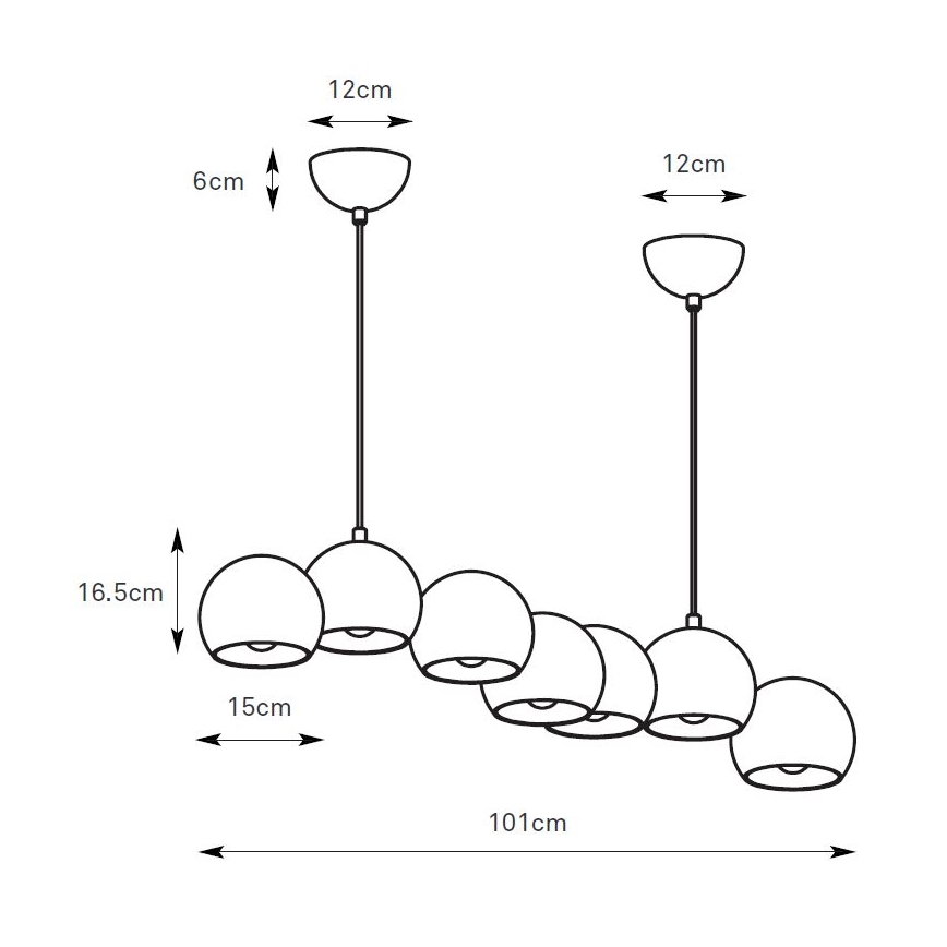 Markslöjd 108859 - Ljuskrona med textilsladd CUPOLO 7xE14/40W/230V vit