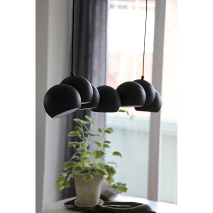 Markslöjd 108860 - Ljuskrona med textilsladd CUPOLO 7xE14/40W/230V svart