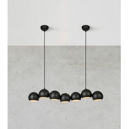 Markslöjd 108860 - Ljuskrona med textilsladd CUPOLO 7xE14/40W/230V svart