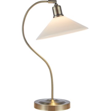 Markslöjd 108863 - Bordslampa VELA 1xE27/40W/230V mässing/vit