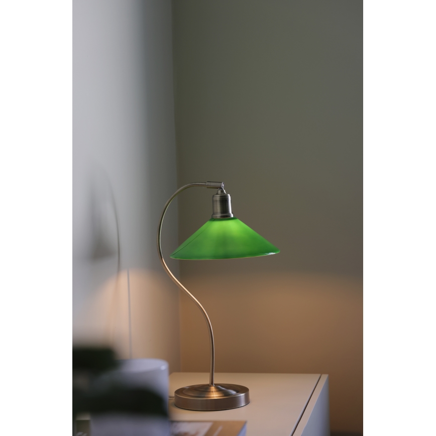 Markslöjd 108864 - Bordslampa VELA 1xE27/40W/230V mässing/grön