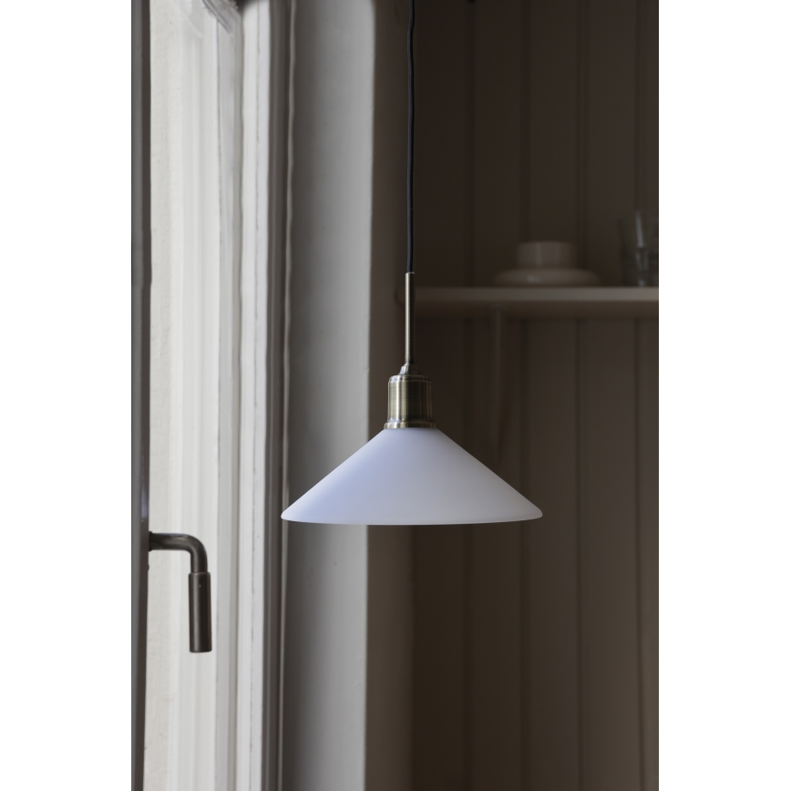 Markslöjd 108867 - Ljuskrona med textilsladd VELA 1xE27/40W/230V mässing/vit