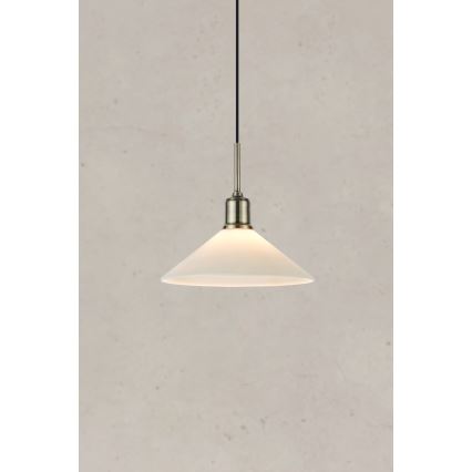 Markslöjd 108867 - Ljuskrona med textilsladd VELA 1xE27/40W/230V mässing/vit