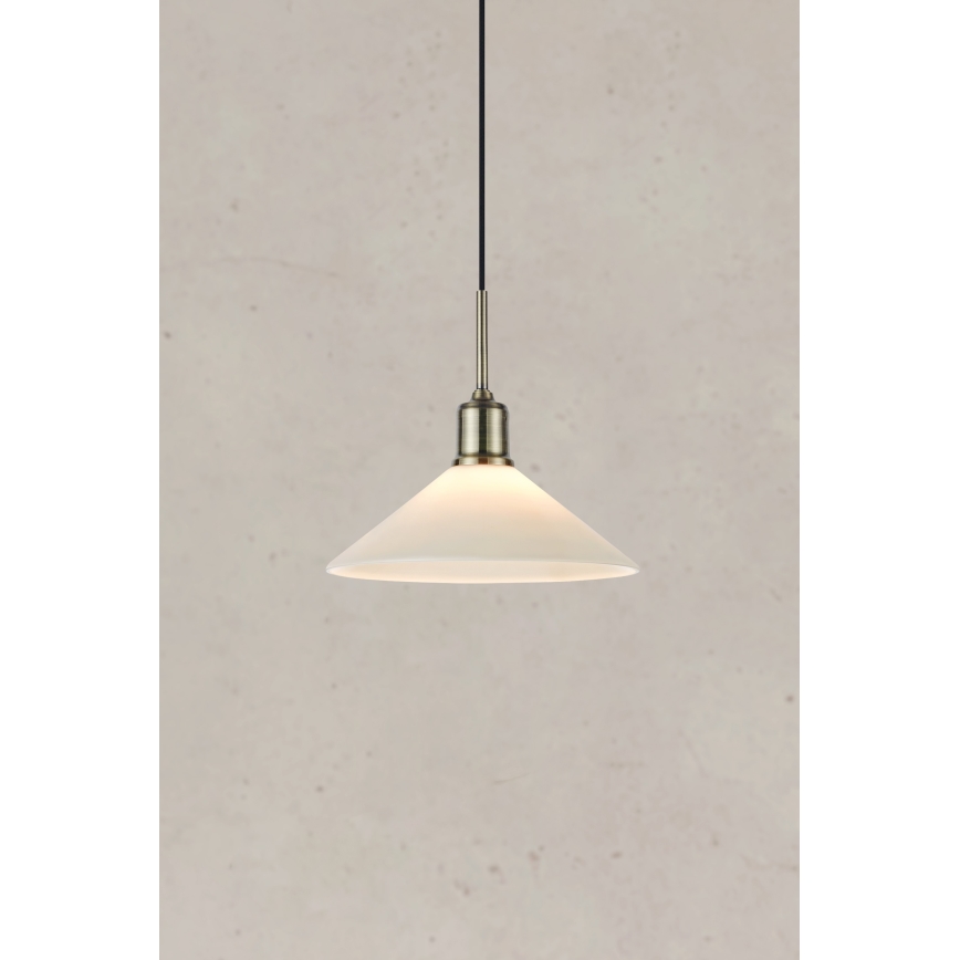 Markslöjd 108867 - Ljuskrona med textilsladd VELA 1xE27/40W/230V mässing/vit