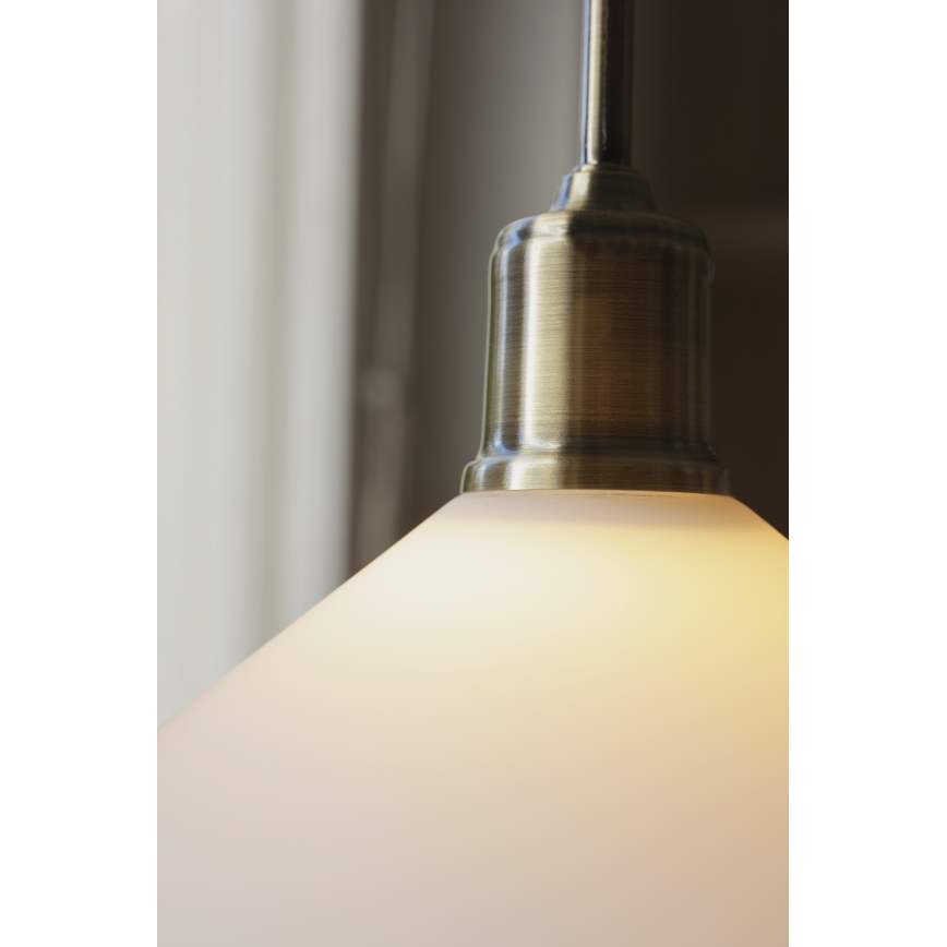 Markslöjd 108867 - Ljuskrona med textilsladd VELA 1xE27/40W/230V mässing/vit