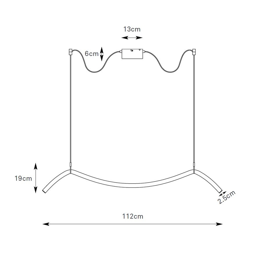 Markslöjd 108873 - LED dimmbar pendel på wire MELT LED/13W/230V 112 cm svart