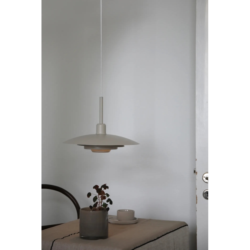 Markslöjd 108875 - Takpendel med kabel PINY 1xE27/60W/230V pr. 35 cm beige