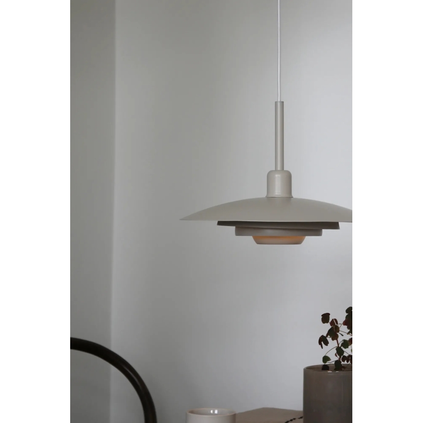 Markslöjd 108875 - Takpendel med kabel PINY 1xE27/60W/230V pr. 35 cm beige