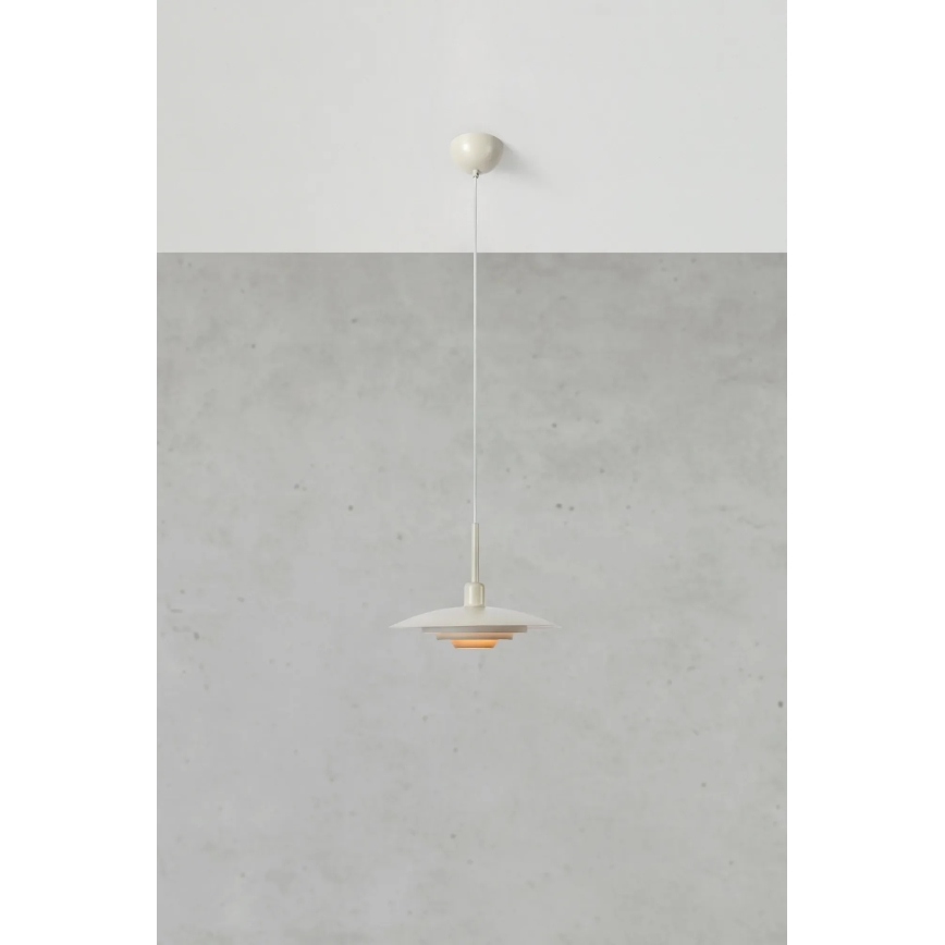 Markslöjd 108875 - Takpendel med kabel PINY 1xE27/60W/230V pr. 35 cm beige