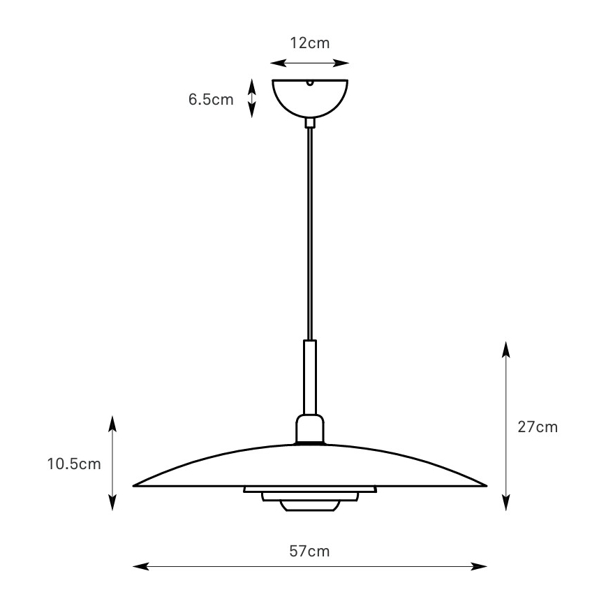 Markslöjd 108876 - Pendellampa PINY med vajer 1xE27/60W/230V Ø 57 cm vit