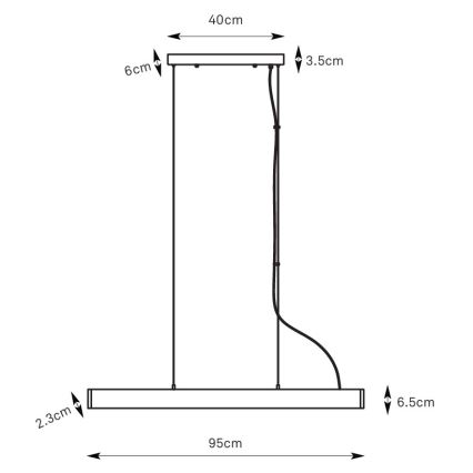 Markslöjd 108892 - Dimbar LED-taklampa på wire PLANO LED/38W/230V vit
