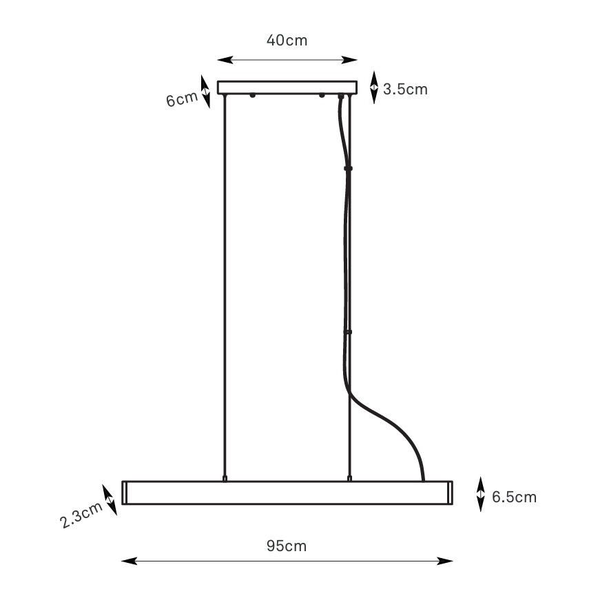 Markslöjd 108892 - Dimbar LED-taklampa på wire PLANO LED/38W/230V vit