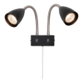 Markslöjd 108901 - Väggspotlight CIRO 2xGU10/7W/230V svart