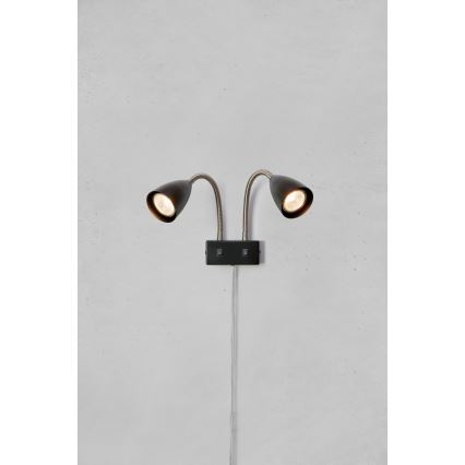 Markslöjd 108901 - Väggspotlight CIRO 2xGU10/7W/230V svart