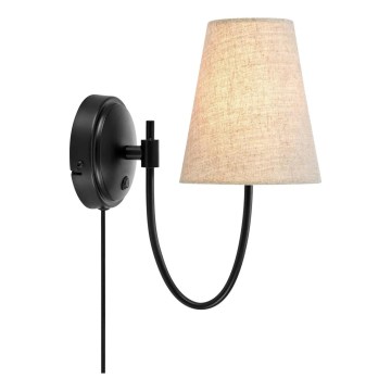Markslöjd 108907 - Vägglampa AMAR 1xE14/40W/230V linne/svart