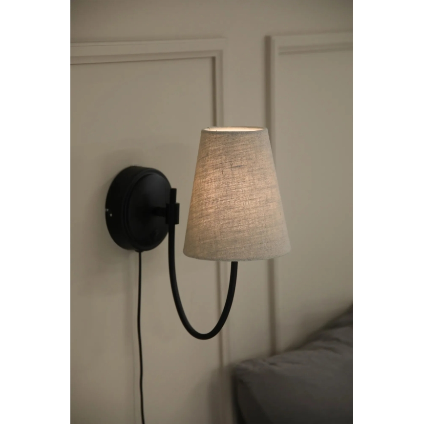 Markslöjd 108907 - Vägglampa AMAR 1xE14/40W/230V linne/svart
