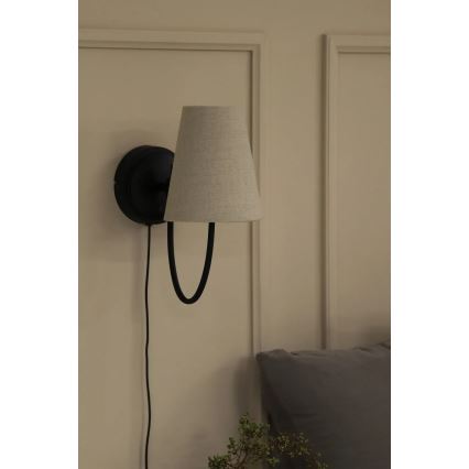 Markslöjd 108907 - Vägglampa AMAR 1xE14/40W/230V linne/svart