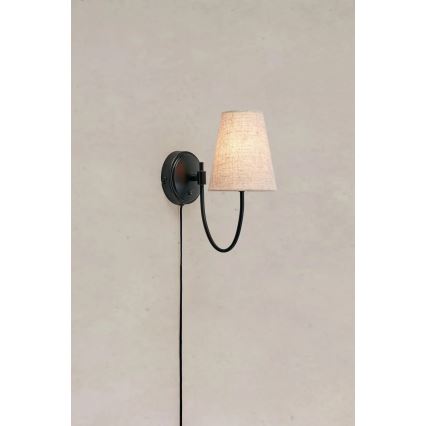 Markslöjd 108907 - Vägglampa AMAR 1xE14/40W/230V linne/svart