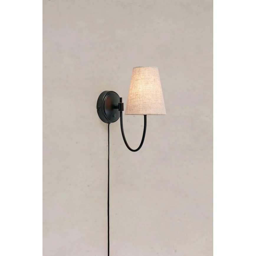 Markslöjd 108907 - Vägglampa AMAR 1xE14/40W/230V linne/svart